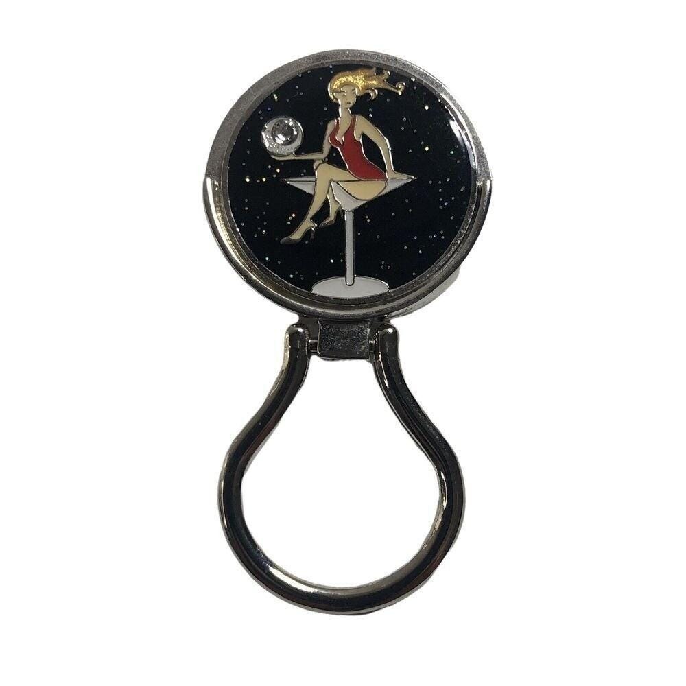 Navika Golf Purse Hook Martini Girl Folding Handbag Hanger Table Hook Black